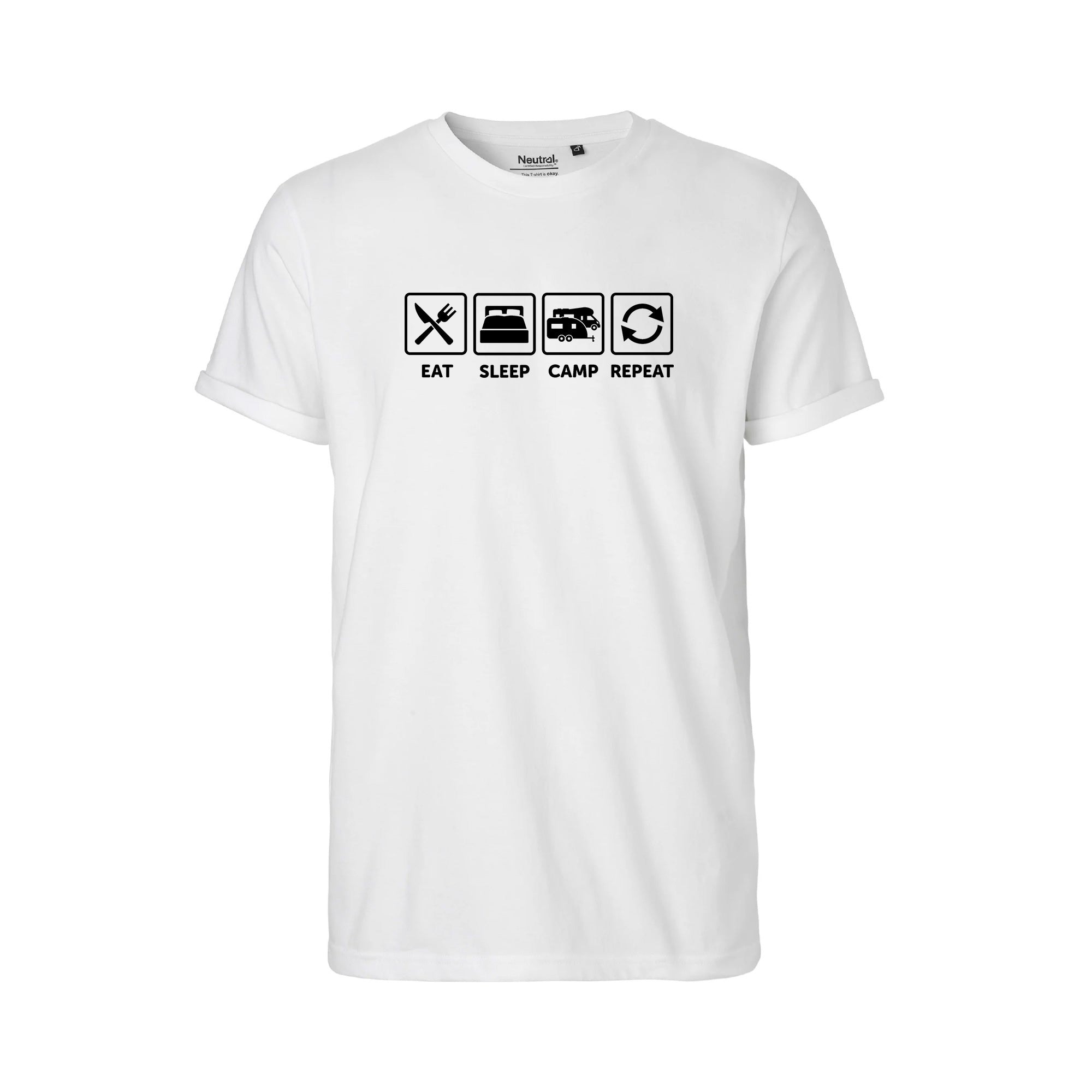 Camper T-Shirt "Eat Sleep Camp Repeat"