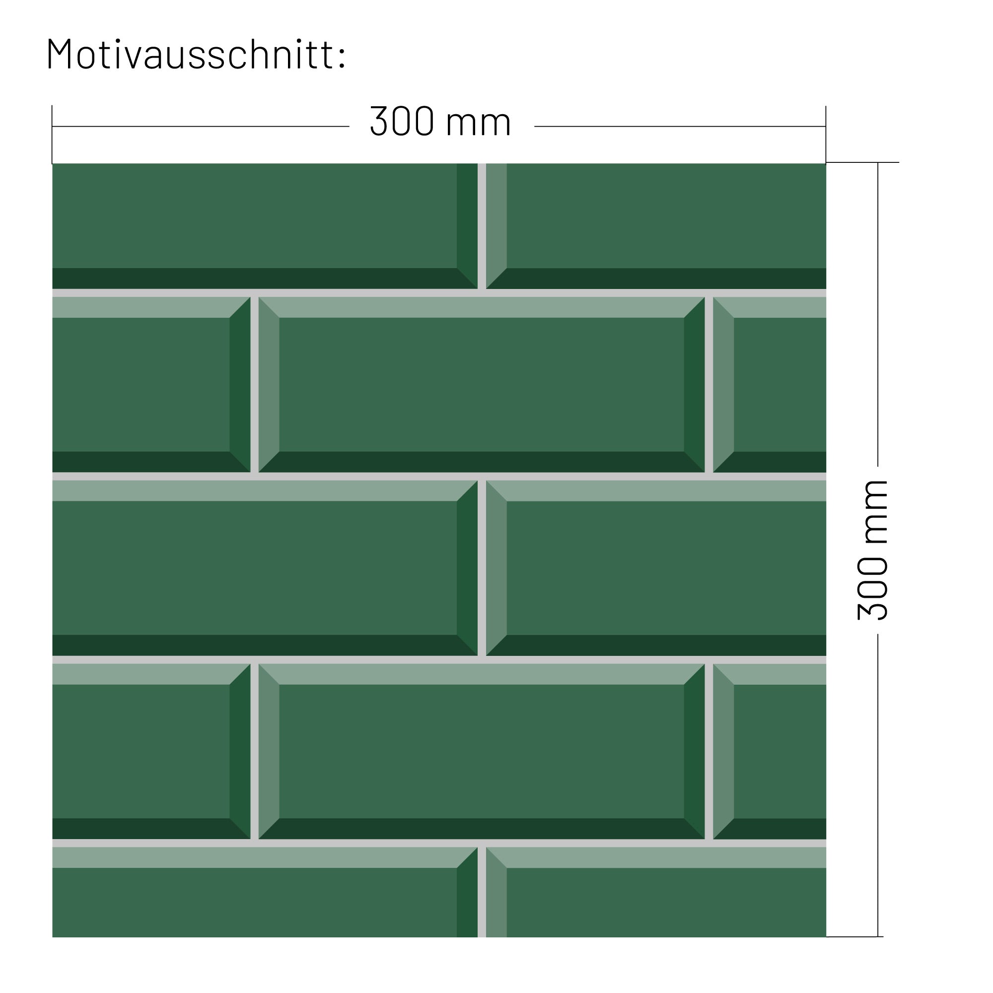 Lámina decorativa de pared XXL "Azulejos Metro Petrol"