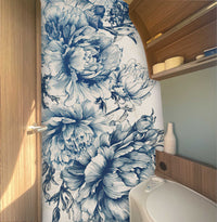 XXL Wand Dekorfolie "Floral Blau"