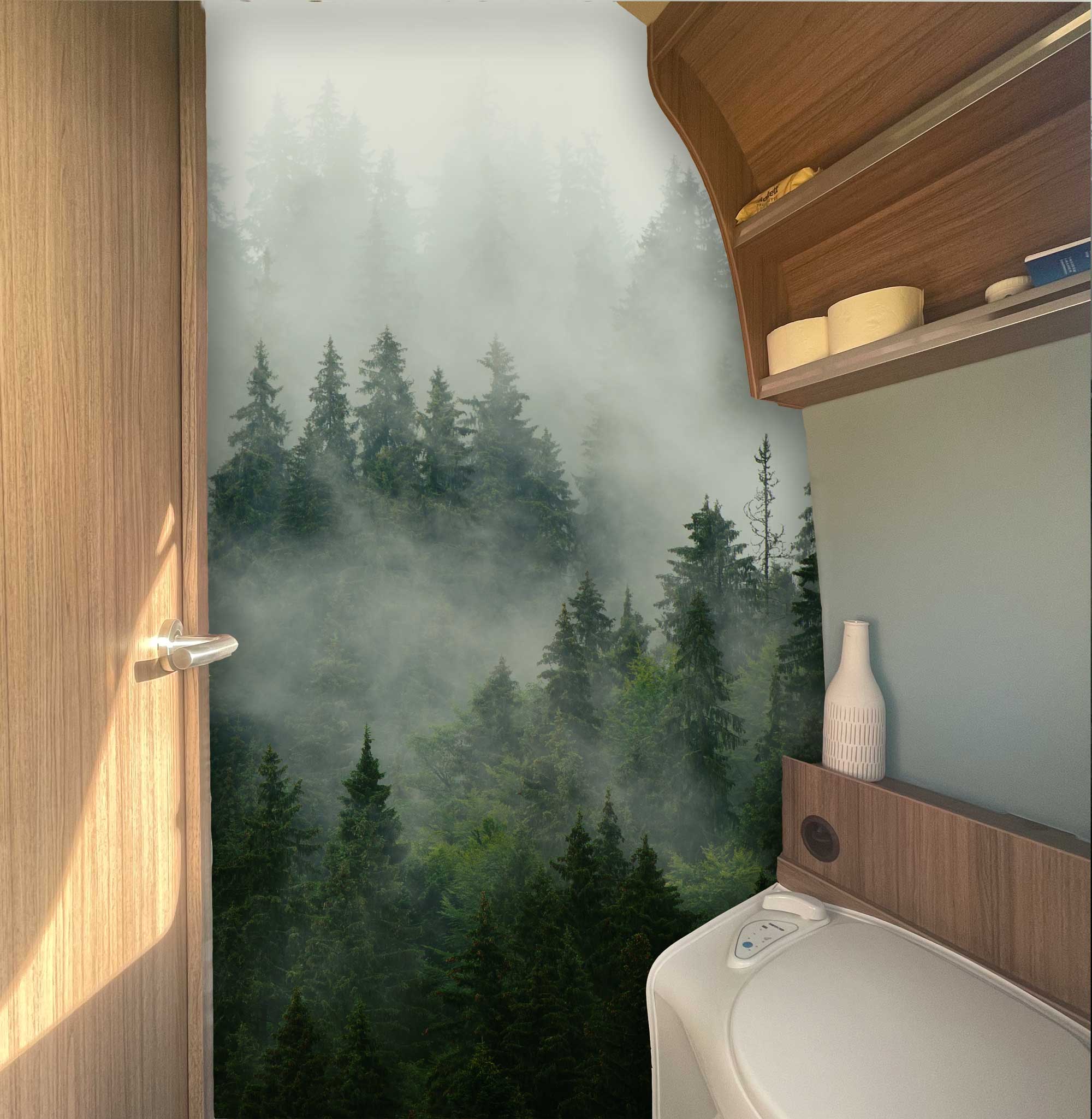 XXL Wand Dekorfolie "Nebel im Wald"