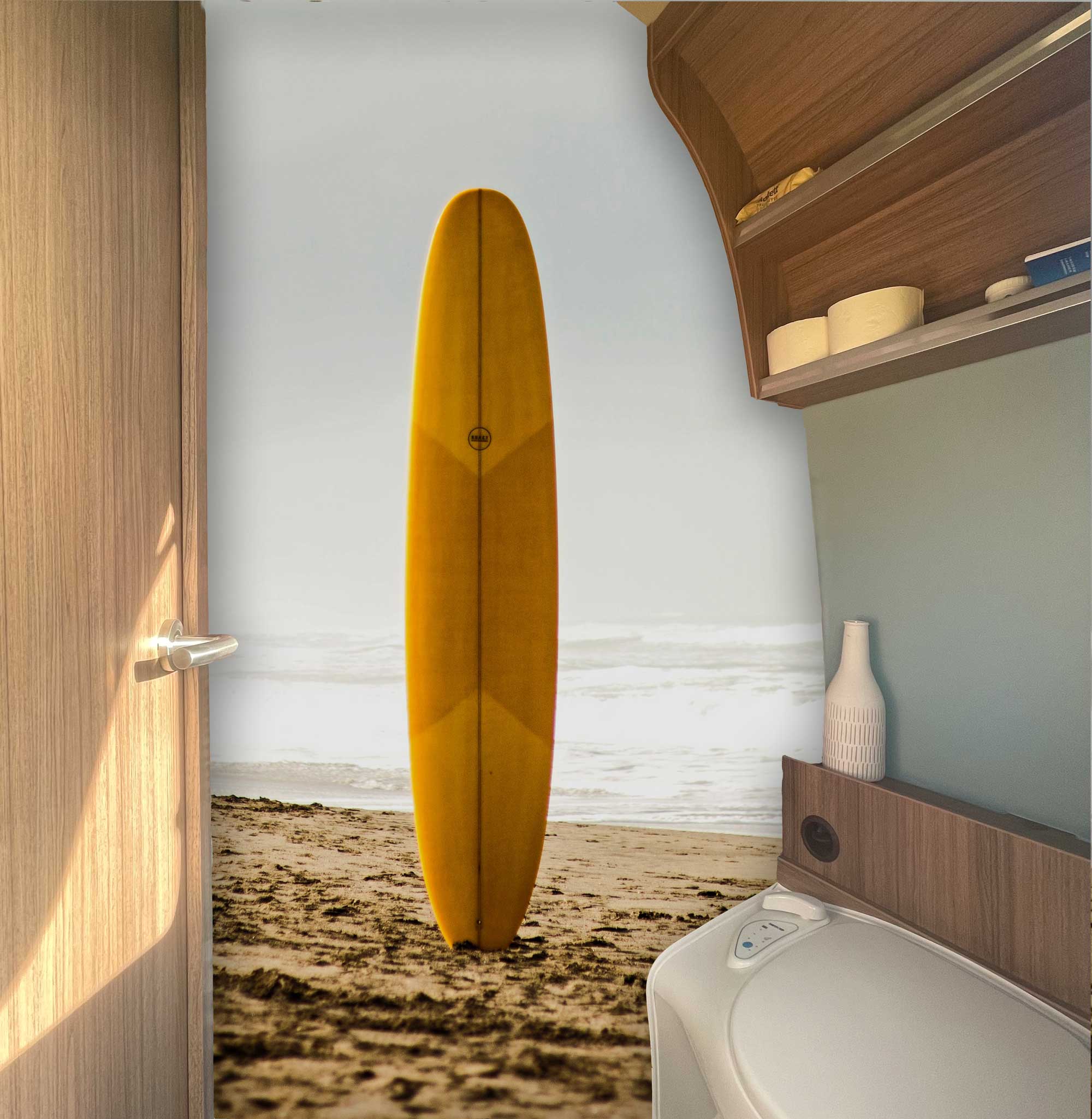 Tabla de surf con película de pared