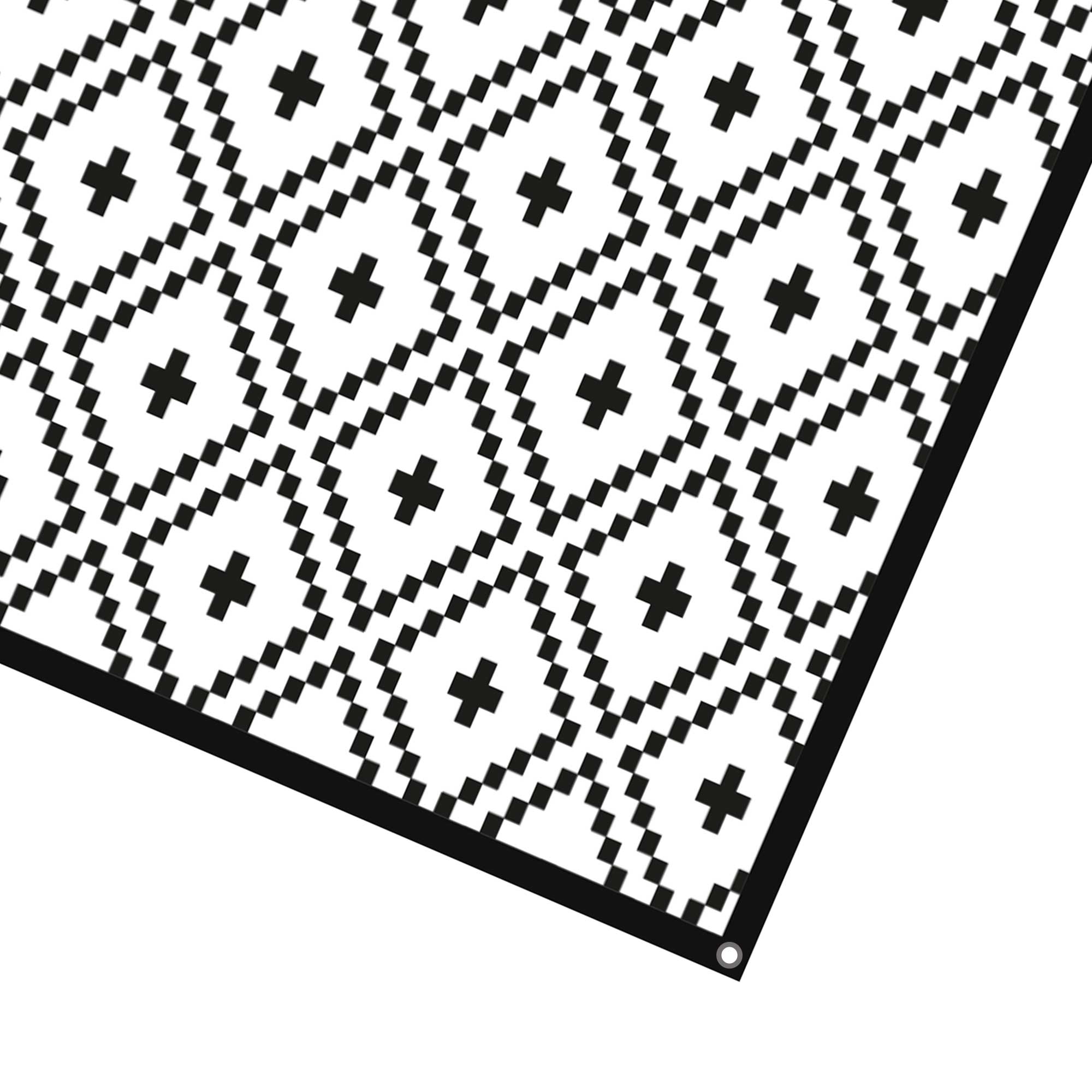 Moqueta para toldo de PVC de dos piezas con faldón cortavientos extraíble - "Raute Black White"