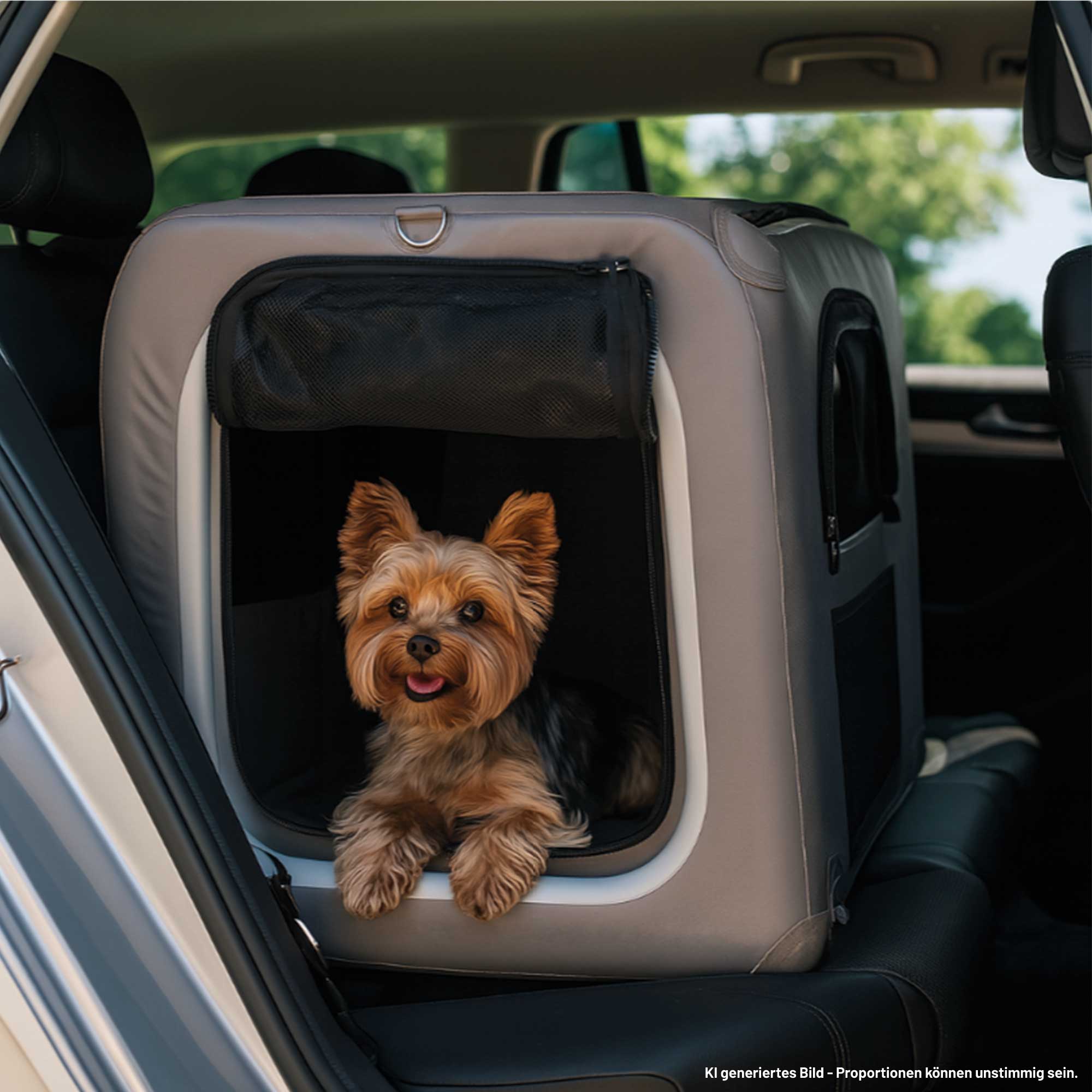 Aufblasbare Hunde Transportbox mit seitlichem Eingang