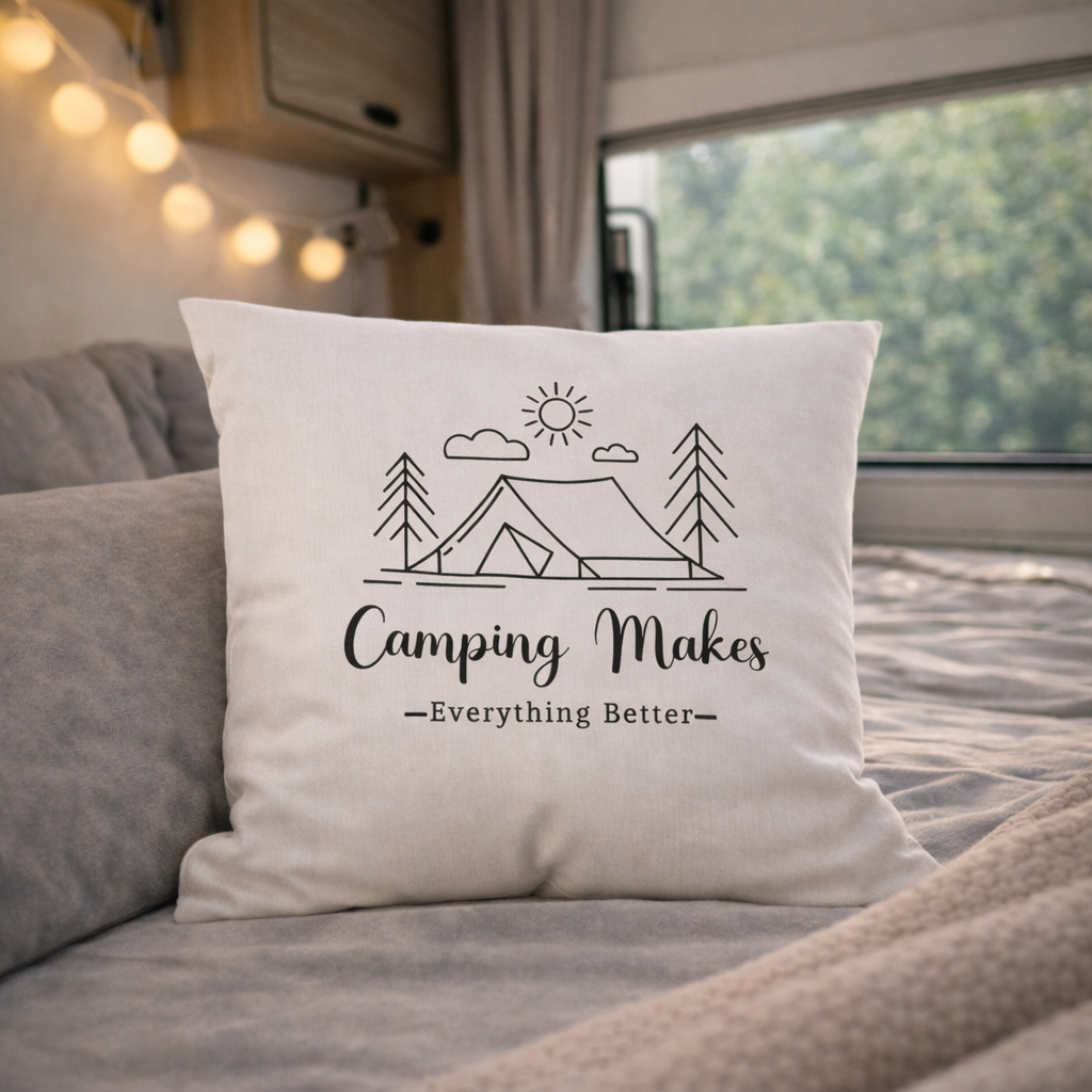 Camping cushion "Camping makes..."