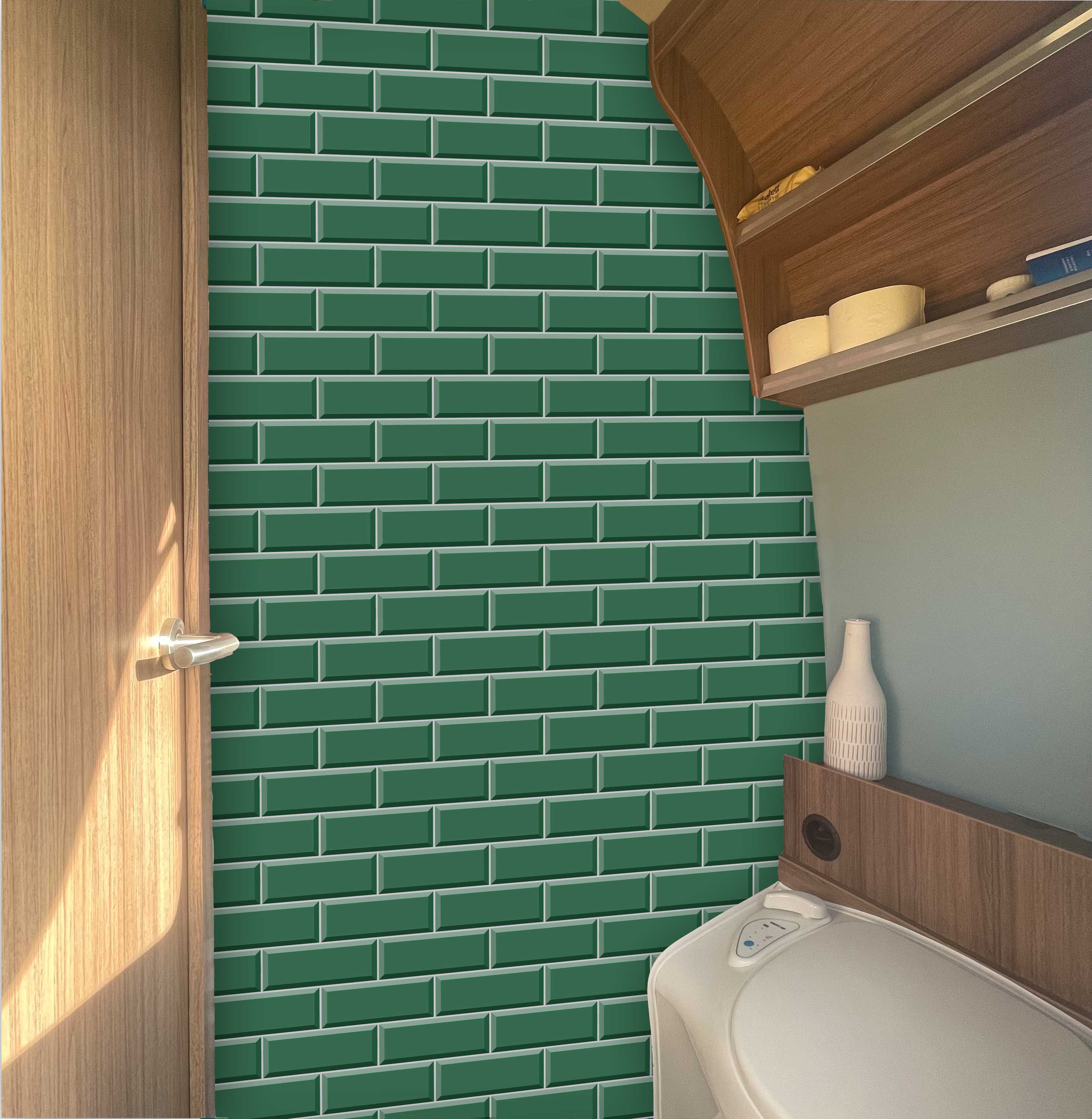 Lámina decorativa de pared XXL "Azulejos Metro Petrol"