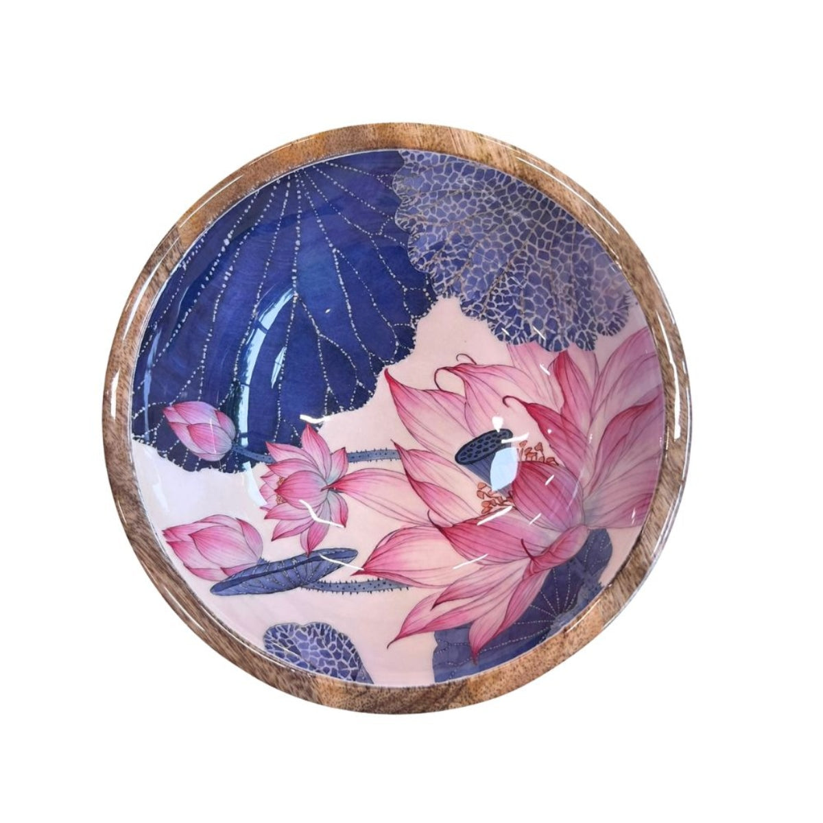 Mangoholz Schale Pink Lotus 18cm