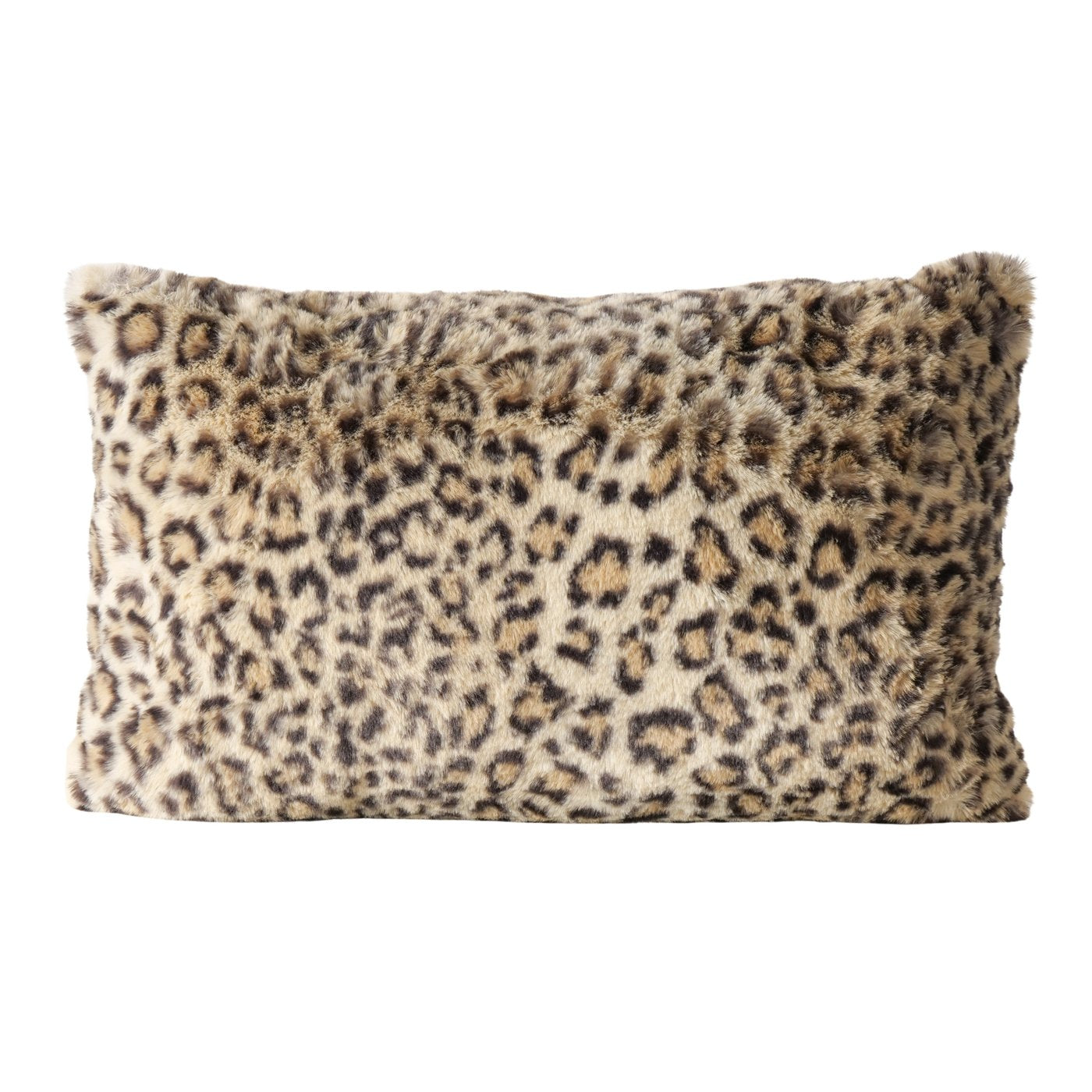 Kissen Leony, Polyester, Rechteck, Leoparden-Print, Braun, 48x30 cm