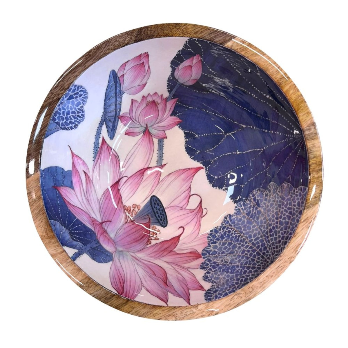 Mangoholz Schale Pink Lotus 25cm