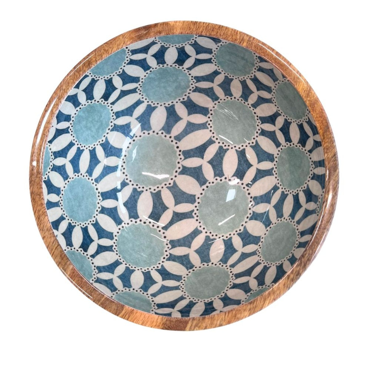 Mangoholz Schale Retro Pattern 25cm