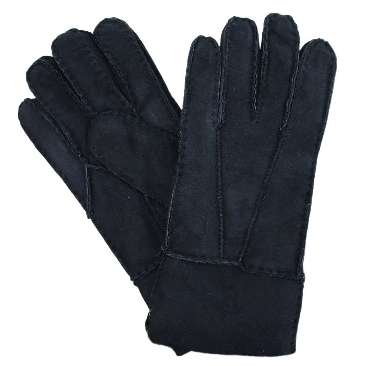 Lammfell-Fingerhandschuhe Damen – Schwarz