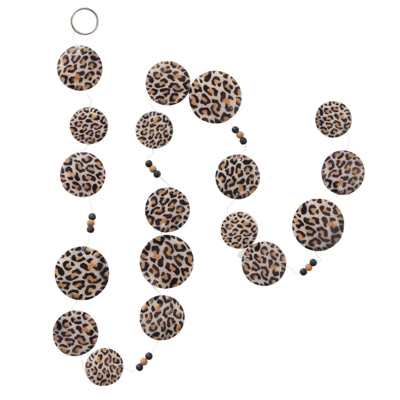 Capiz-Girlande Leony, H 180 cm, Leoparden-Print