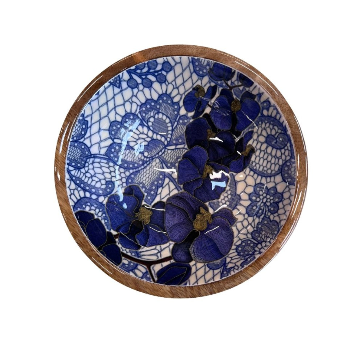 Mangoholz Schale Blue Lace 18cm