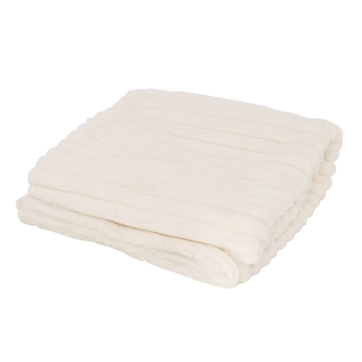 Decke Lucille, Polyester, Einfarbig, Cremeweiß, B 150 cm
