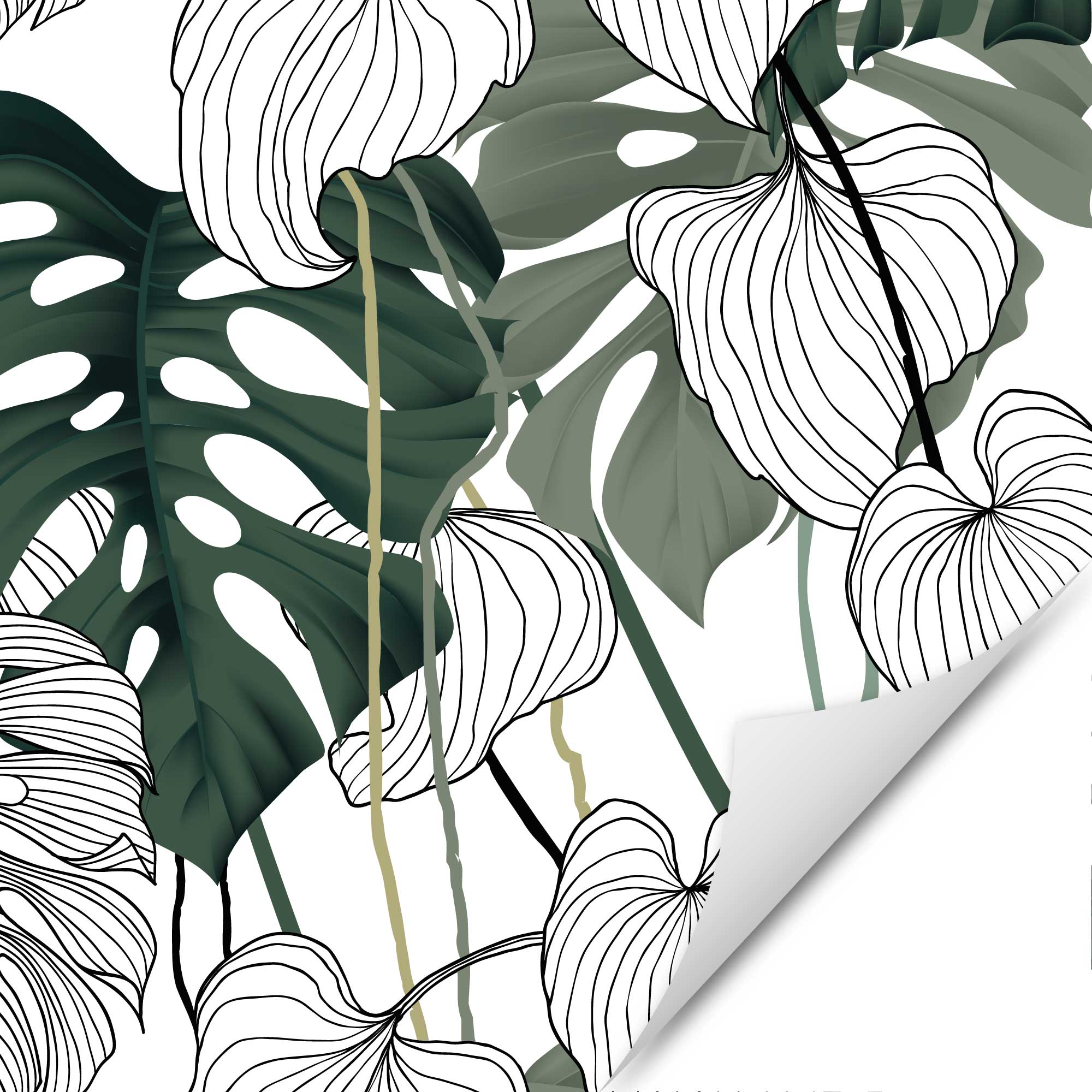 Furniture foil New Retro forest of leaves