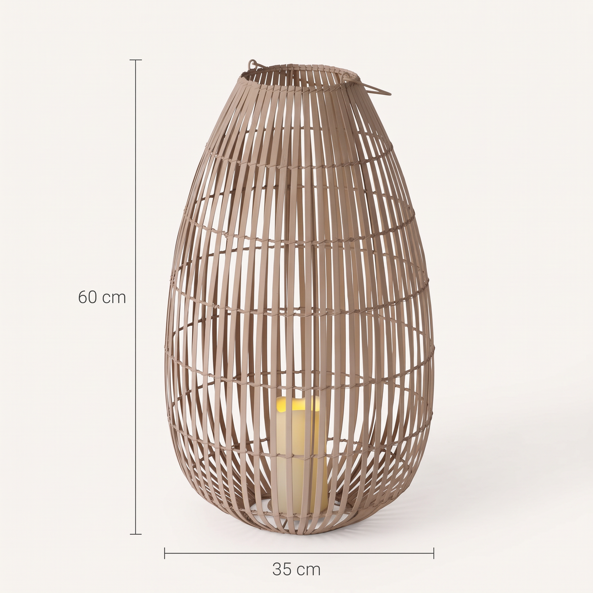 LED-Windlicht Tuva Maße: Höhe 60 cm, Durchmesser 35 cm