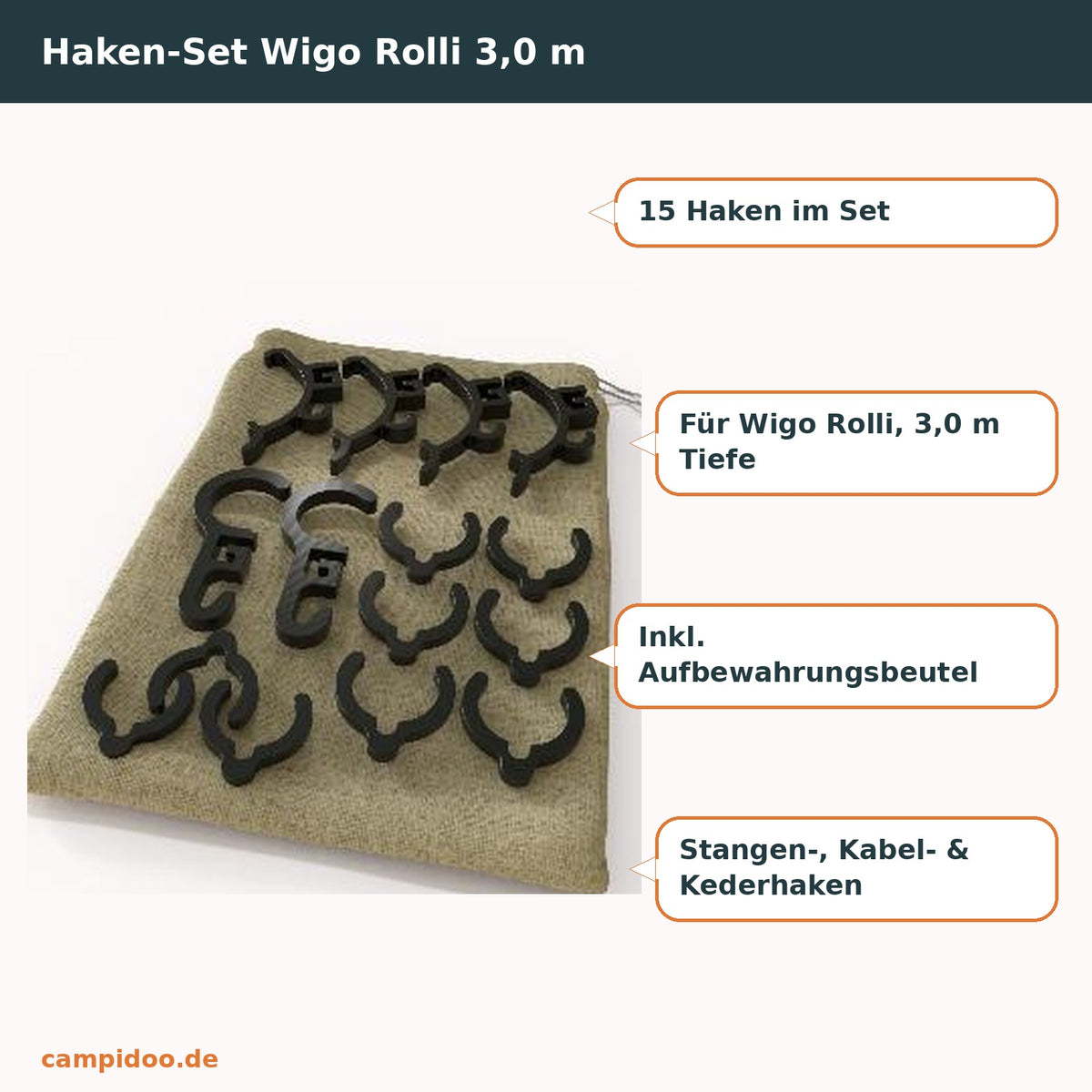 Haken-Set Wigo Rolli 3,0 m – Eigenschaften
