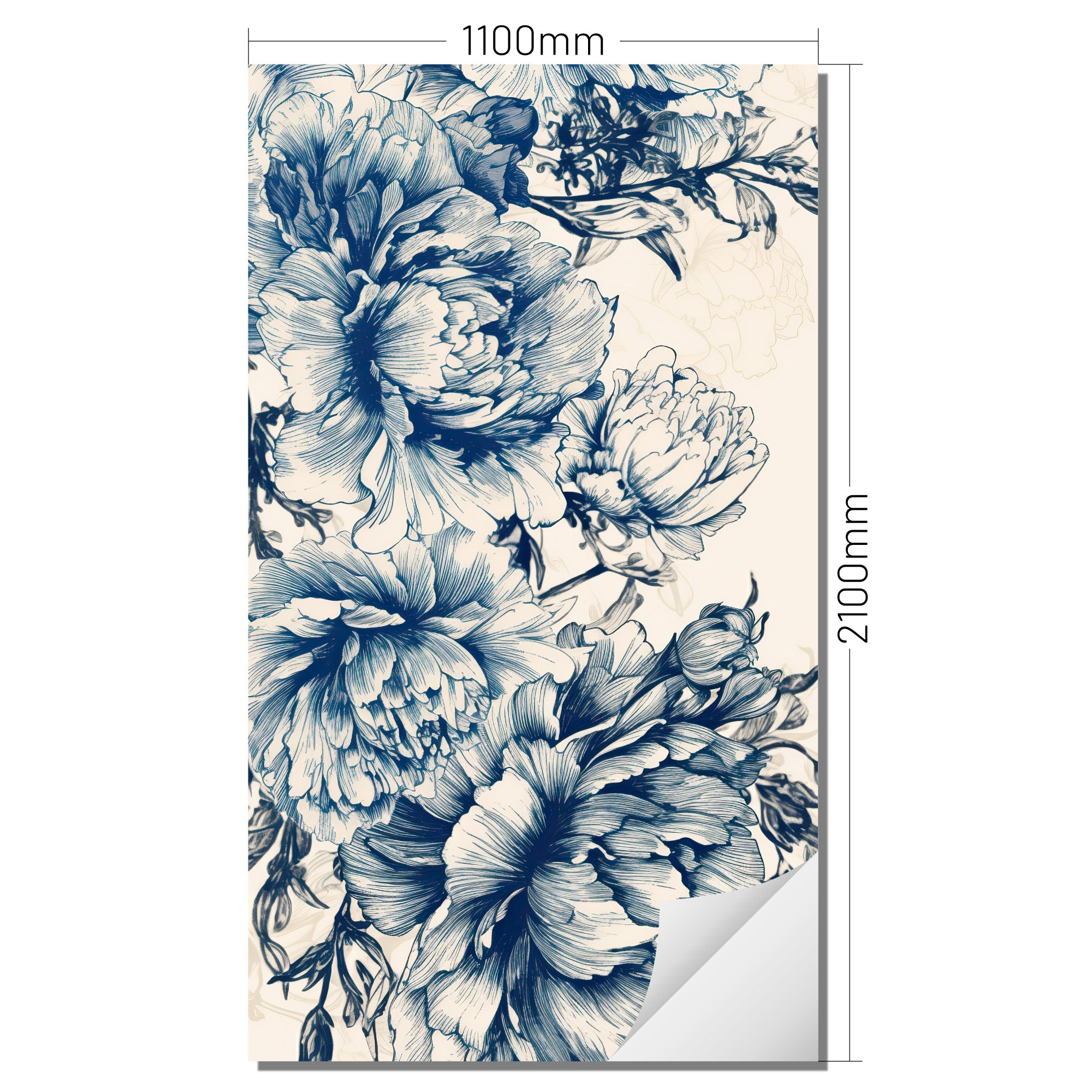 Vinilo decorativo floral azul