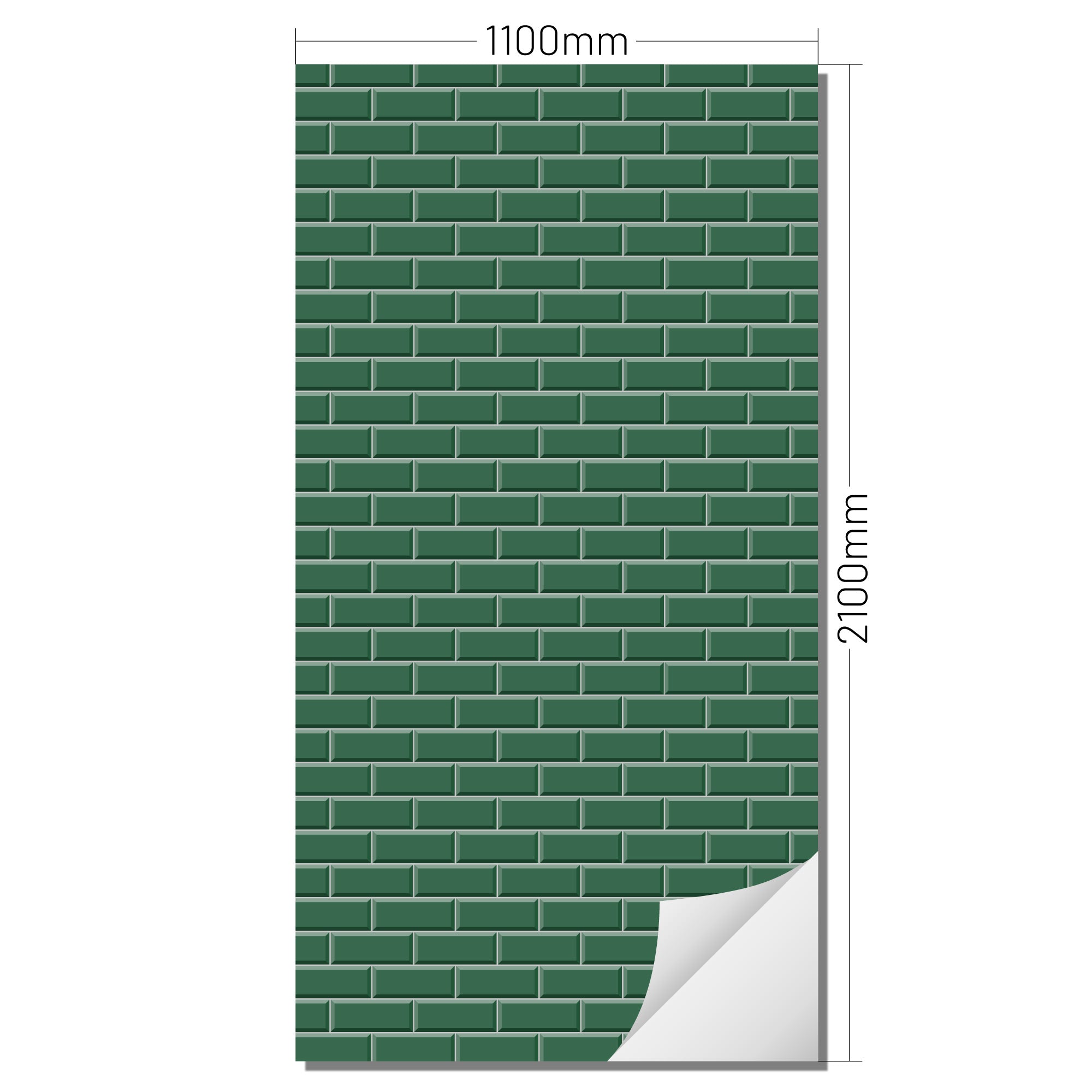 Lámina decorativa de pared XXL "Azulejos Metro Petrol"