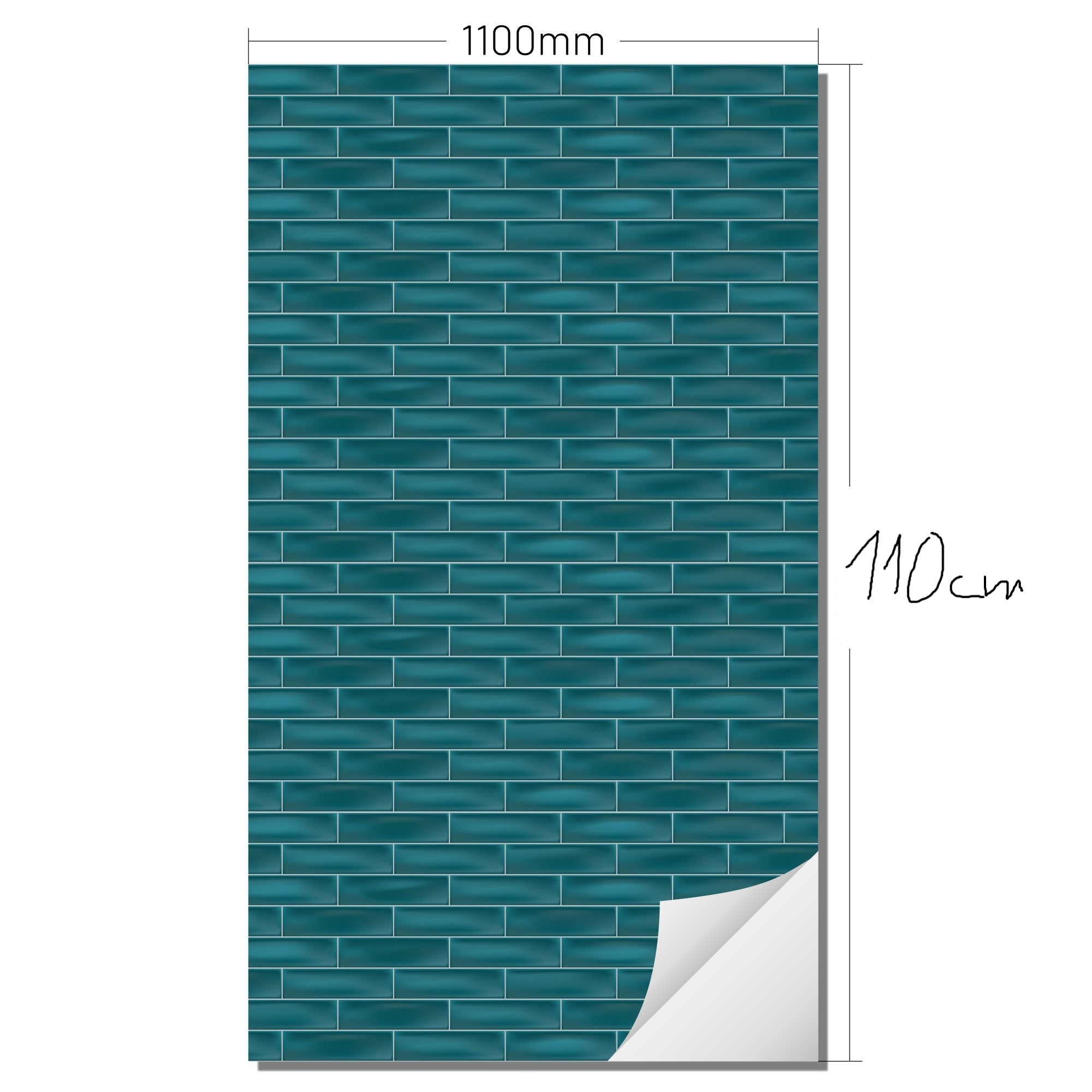 Wall foil tiles petrol